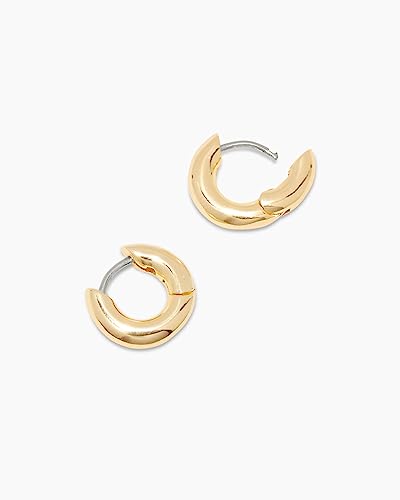 gorjana Women's Lou Huggie Earrings - Small Chunky Hoops in 18K Gold Plated Stainless Steel