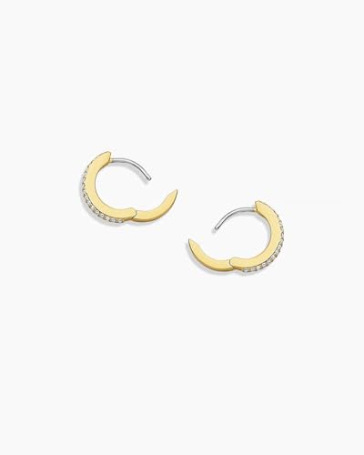 gorjana Women's 18K Gold Plated Wilder Shimmer Bar Huggie Earrings with White Cubic Zirconia