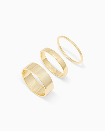 gorjana Women's 18k Gold Plated Rose Ring Set