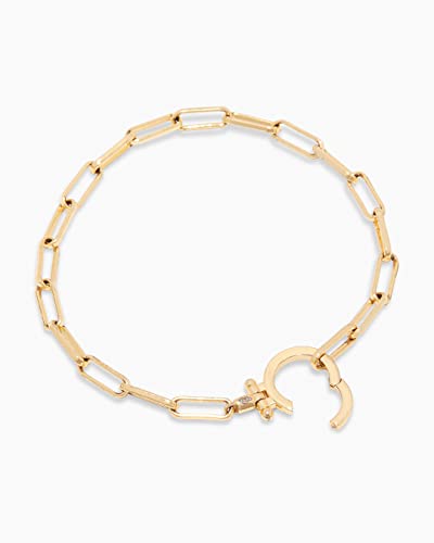gorjana Women's Parker Link Bracelet - 18K Gold & Silver Plated Paperclip Chain with Signature Clasp