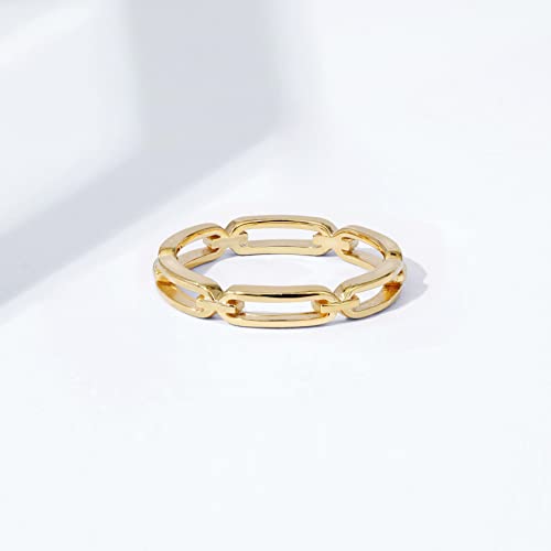 Amazon Essentials 14K Gold or Rhodium-Plated Sterling Silver Chain Ring